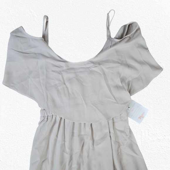 Show Me Your Mumu Beige Tan Caitlin Ruffle Maxi Bridesmaid Formal Dress Size XS - Picture 3 of 12